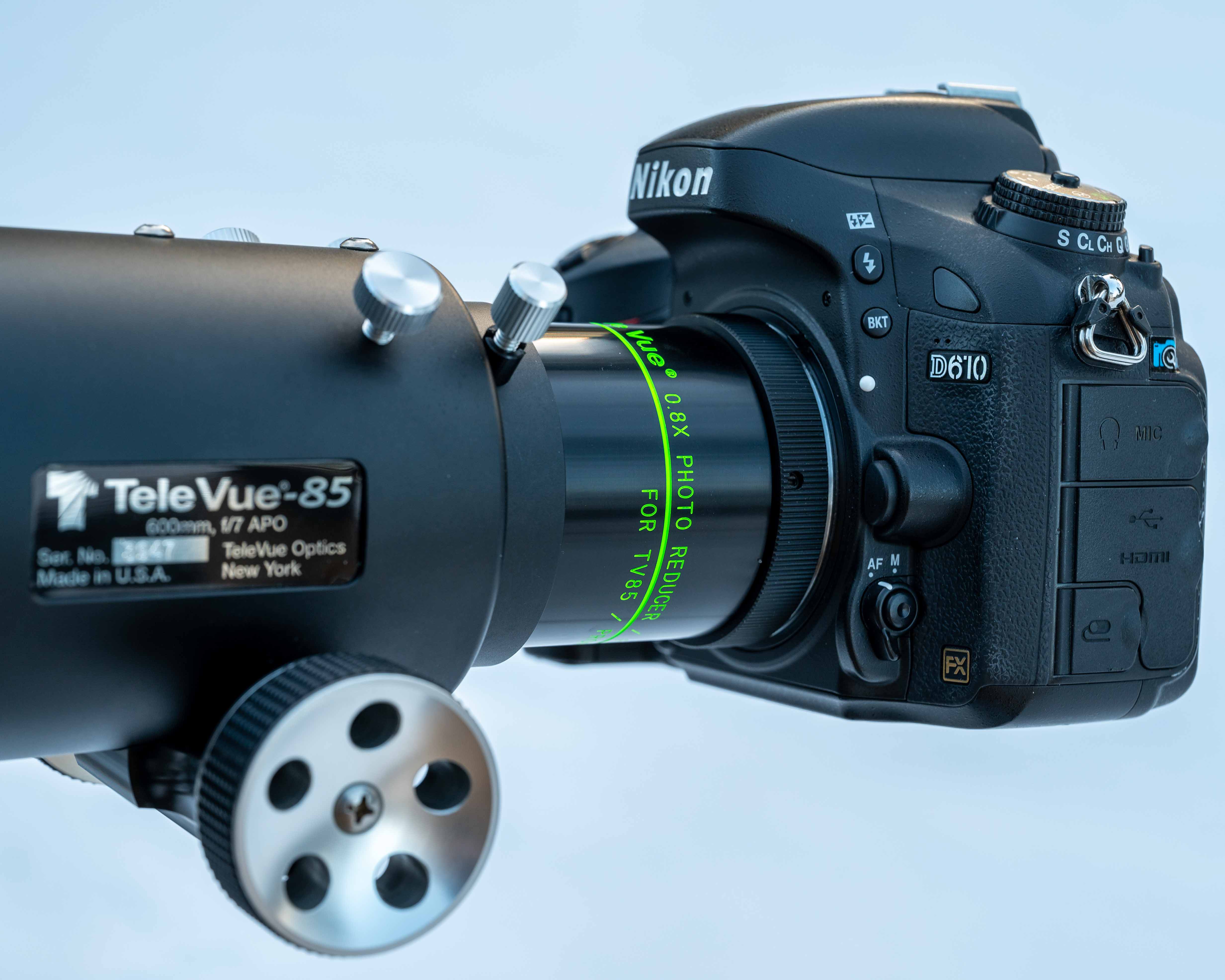 T-ring mounted on DSLR