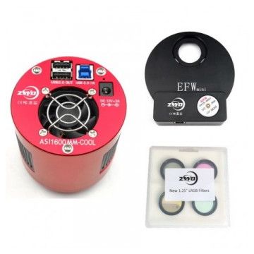 ZWO ASI1600MM-P Monochrome Astronomy Camera Kit with EFW Mini & 1.25