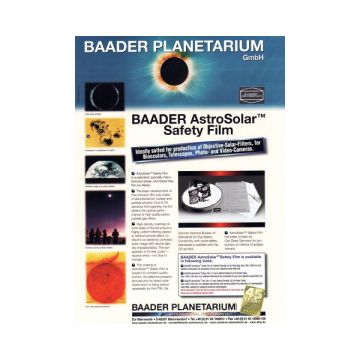 Baader AstroSolar Visual Solar Filter Film (ND 5) - A4 Sheet 20x29cm (7.9x11.4