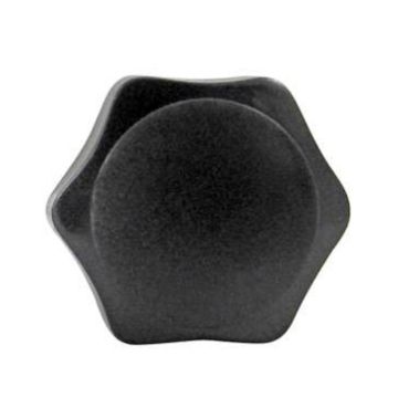 Hand Knob, 6-Lobed Star Shaped Plastic Head w/ Plated Steel Stud, 1/4