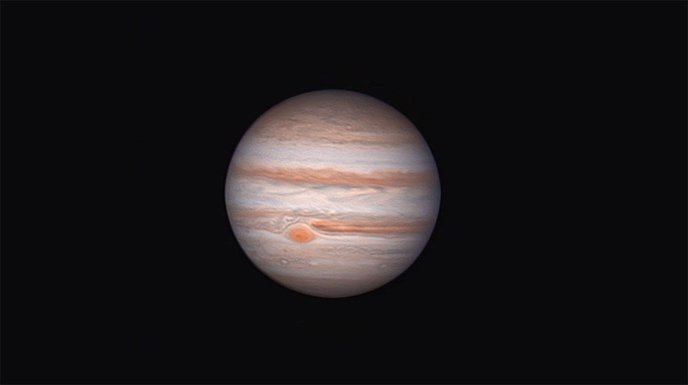 The planet Jupiter captured with the ZWO ASI585MC Pro